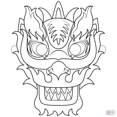 dragon mask colouring pages|chinese dragon mask coloring.